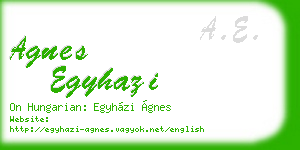agnes egyhazi business card